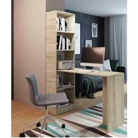 Furnix - Schreibtisch matheos B-1 Tisch mit Bücherregal Expressversand Sonoma von FURNIX