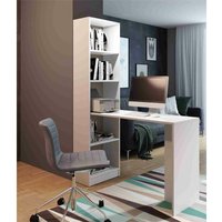 Furnix - Schreibtisch matheos B-1 Tisch mit Bücherregal Expressversand Weiß Matt von FURNIX