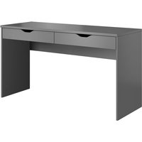 Furnix - Schreibtisch taminie mit 2 Schubladen modern pures Design Graphit Grau von FURNIX