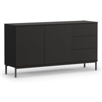 Furnix - Sideboard forsetti K2D3SZ Wohnzimmerkommode Schubladen Türen Mattschwarz von FURNIX