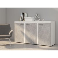 Sideboard rivay Anrichte Kommode 3 Türen 148,8 cm 3F Weiß Beton - Furnix von FURNIX