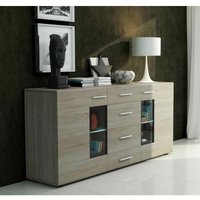 Sideboard tinna Anrichte 170 cm breit 2 Türen 4 Schubladen Eiche Sonoma - Furnix von FURNIX