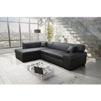 Sofa Couch nosmiss Schlaffunktion Bettkasten Kunstleder Schwarz MA1100 - Furnix von FURNIX