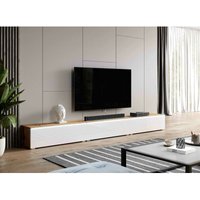 Furnix - TV-Kommode Bargo B300 x H34 x T32 cm (3x100cm) TV-Schrank led wotan/weiss 2 von FURNIX