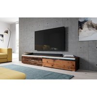 Furnix - TV-Kommode Lowboard bargo 180cm TV-Schrank LED-Beleuchtung Old Style Wood von FURNIX