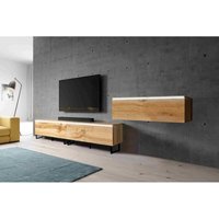 Furnix - TV-Kommode bargo iii 300 cm (3x100cm) Lowboard mit Stellllfüße und ohne led Wotan von FURNIX
