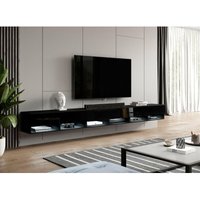 Furnix - TV-Schrank Wendi 300 cm Lowboard TV-Kommode Schwarz/Schwarz Glanz Furnix - TV-Schrank Wendi 300 cm Lowboard TV-Kommode Schwarz/Schwarz Glanz von FURNIX