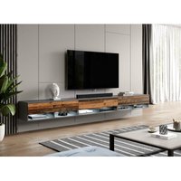 Furnix - TV-Schrank alyx 300 cm (3x100cm) Lowboard Grau Anthrazit-Old style wood von FURNIX