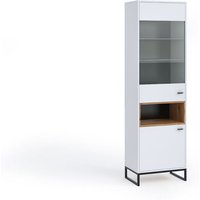 Vitrienenschrank relio WIT60 Vitrine mit Metallgestell Weiß/Artisan - Furnix Vitrienenschrank relio WIT60 Vitrine mit Metallgestell Weiß/Artisan - Furnix von FURNIX