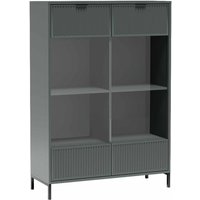 Furnix - Vitrinenschrank linki LS8 Highboard mit Glastüren und Metallfüße Grün Furnix - Vitrinenschrank linki LS8 Highboard mit Glastüren und Metallfüße Grün von FURNIX