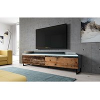 Furnix - tv Kommode bargo 180 mit LED-Beleuchtung & Metallfüße Anthrazit-Oldwood von FURNIX