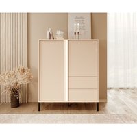 Highboard dasti 2D2S Kommode mit schwarze Metallfüße Beige - Furnix von FURNIX