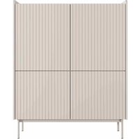 Kommode Niklaus Highboard mit vierTüren und Metallbeine elegant Beige - Furnix von FURNIX