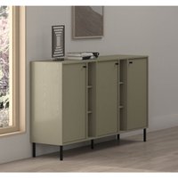 Kommode Tonkin 823 Sideboard mit drei Türen und Metallbeine Grün - Furnix Kommode Tonkin 823 Sideboard mit drei Türen und Metallbeine Grün - Furnix von FURNIX