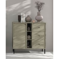 Furnix - Kommode Tonkin 824 Sideboard mit drei Schubladen und Metallbeine Grün Furnix - Kommode Tonkin 824 Sideboard mit drei Schubladen und Metallbeine Grün von FURNIX
