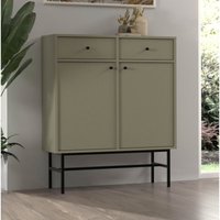 Kommode Tonkin Sideboard mit zwei Schubladen und Gestellbeine Grün - Furnix von FURNIX