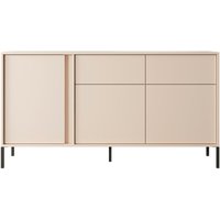 Furnix - Kommode dasti 153 3D2S Sideboard mit schwarze Metallfüße Beige von FURNIX