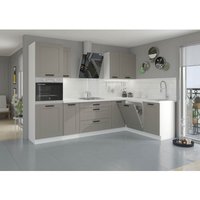 Küchenmöbel-Set Isladora 285 Eckküche mit Hängeschränken Hellgrau Weiß - Furnix Küchenmöbel-Set Isladora 285 Eckküche mit Hängeschränken Hellgrau Weiß - Furnix von FURNIX