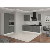 Küchenmöbel-Set Küchenzeile Ariatte 230x120 cm mit Hängeschränken Dunkelgrau Weiß - Furnix Küchenmöbel-Set Küchenzeile Ariatte 230x120 cm mit Hängeschränken Dunkelgrau Weiß - Furnix von FURNIX
