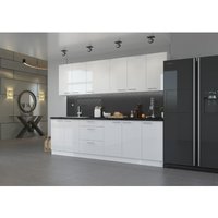 Küchenmöbel-Set Vivonne 260 cm Küchenzeile mit Hängeschränke weiß - Furnix von FURNIX