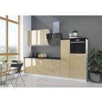 Küchenmöbel-Set Vivonne 270 cm Küchenzeile mit Hängeschränke Cappuccino - Furnix von FURNIX