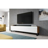 Furnix - Lowboard bargo 180 TV-Schrank mit Metallfüße ohne led Wotan-Weiß glänzend von FURNIX