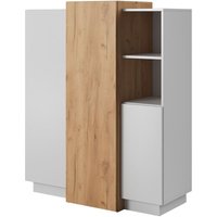 Mediawand glanci Wohnwand Kommode und Wandschrank weiß - Furnix von FURNIX