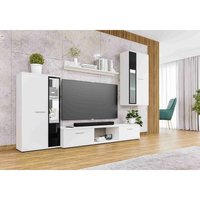 Furnix - Mediawand sarai Wohnwand 4-teilig ohne led 240 x 180 x 40,2 cm modern Weiß von FURNIX