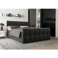 Polsterbett nathie 140x200 mit Kopf- und Fußteil & Topper MH92 Grau - Furnix Polsterbett nathie 140x200 mit Kopf- und Fußteil & Topper MH92 Grau - Furnix von FURNIX