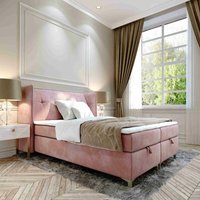 Polsterbett tolie 120x200 mit Bettkasten und Topper VLT63 Rosa - Furnix Polsterbett tolie 120x200 mit Bettkasten und Topper VLT63 Rosa - Furnix von FURNIX