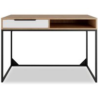 Schreibtisch lendri Arbeitsplatz mit Metallgestell Schublade Hickory/Weiß - Furnix Schreibtisch lendri Arbeitsplatz mit Metallgestell Schublade Hickory/Weiß - Furnix von FURNIX