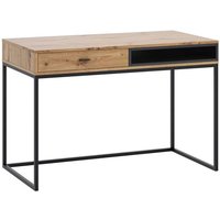 Furnix - Schreibtisch relio 120cm PC-Tisch Arbeitsplatz Holz Eiche Artisan-Schwarz von FURNIX