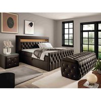 Set Boxspringbett Hocker Nachttisch Lizza 180x200 EV70817 Schwarz - Furnix von FURNIX