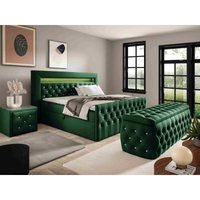 Furnix - set Boxspringbett Hocker Nachttisch Lizza 180x200 EV87219 Grün Furnix - set Boxspringbett Hocker Nachttisch Lizza 180x200 EV87219 Grün von FURNIX
