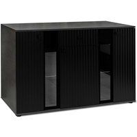 Sideboard Silentes Schublade 3-türig Anrichte Glastüren140 cm Matera Schwarz - Furnix Sideboard Silentes Schublade 3-türig Anrichte Glastüren140 cm Matera Schwarz - Furnix von FURNIX
