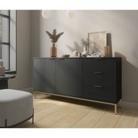 Sideboard malagas K2D3SZ Kommode Türen Schubladen Portlandesche Schwarz - Furnix von FURNIX