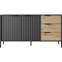 Sideboard ravin 153 2D3S Kommode Flügeltüren Schubladen Schwarz/ Eiche Artisan - Furnix Sideboard ravin 153 2D3S Kommode Flügeltüren Schubladen Schwarz/ Eiche Artisan - Furnix von FURNIX
