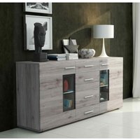 Sideboard tinna Anrichte mit led 2 Türen 4 Schubladen 170cm breit San Remo - Furnix von FURNIX