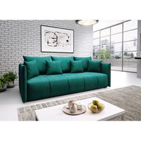 Sofa asvil 3-Sitzer Schlafsofa Couch mit Schlaffunktion Bettkasten MH37 Grün - Furnix von FURNIX