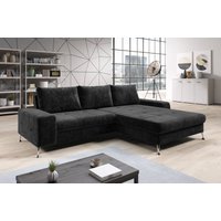 Sofa boevio Eckcouch L-Form Couch Schlafsofa Schlaffunktion KR07 Schwarz - Furnix von FURNIX