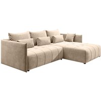 Sofa sorano Couch ausziehbar mit Bettkasten und Kissen Schlafsofa SR21 Creme - Furnix Sofa sorano Couch ausziehbar mit Bettkasten und Kissen Schlafsofa SR21 Creme - Furnix von FURNIX