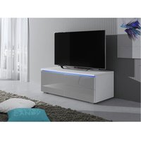 Furnix - TV-Kommode aritta rtv 11L Fernsehschrank led Belechtung Weiß Grau von FURNIX