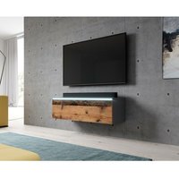 TV-Kommode bargo 100 cm mit LED-Beleuchtung Anthrazit-Old style wood - Furnix von FURNIX