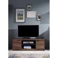 Furnix - TV-Kommode devertti RTV2D Fernsehschrank Eiche Kloster Glanzschwarz von FURNIX