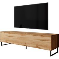 Furnix - TV-Lowboard Kommode Zalvo 160 cm TV-Schrank mit Metallfüßen Eiche Wotan von FURNIX