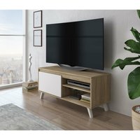 TV-Schrank Devid Lowboard tv Kommode Fernsehschrank klassisch 100 cm Weiß Sonoma - Furnix von FURNIX