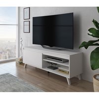 Furnix - TV-Schrank Devid tv Lowboard Fernsehschrank Kommode elegant 140 cm Weiß von FURNIX