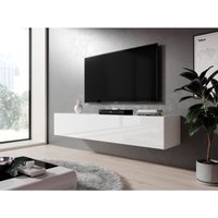 Furnix - tv Hängeboard zibo Lowboard TV-Schrank modern 160 cm breit Weiß glänzend - Weiß von FURNIX
