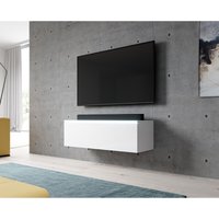 Furnix - tv Lowboard bargo Schrank modern Design 100 cm ohne led Weiß -Glanz Weiß - Weiß von FURNIX