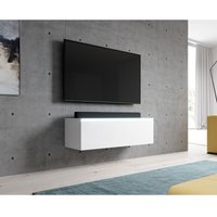 Tv Lowboard bermo TV-Schrank Fersehschrank 100 cm mit led Loft Glänzend Weiß - Furnix von FURNIX